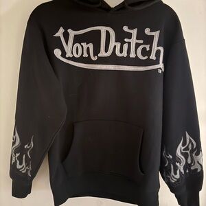 Von Dutch Black and Grey Hoodie